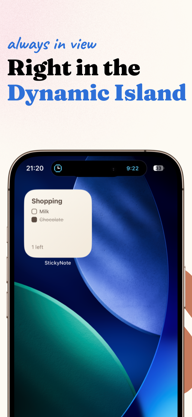 StickyNote Dynamic Island widget